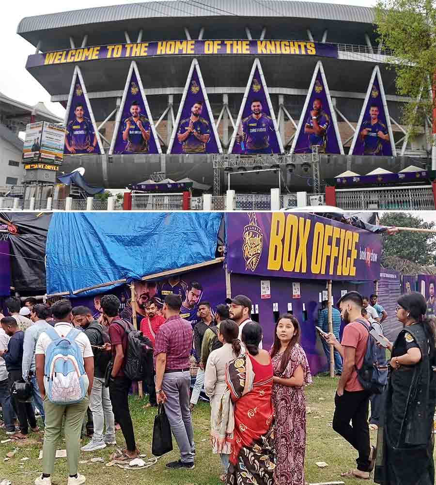 As Eden Gardens gears up to host the Kolkata Knight Riders vs Sunrisers Hyderabad match on March 23, cricket fans queue up outside the “box office” to grab their tickets  