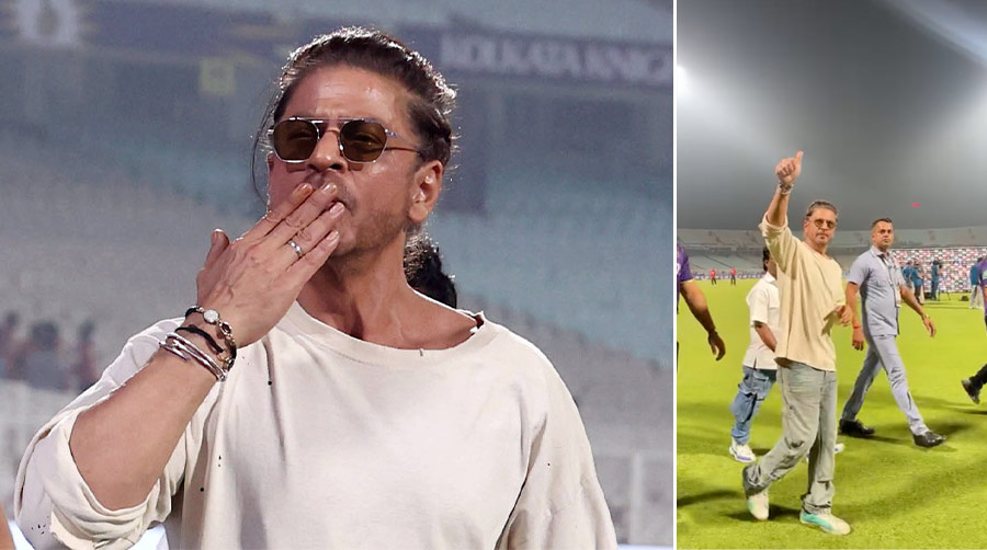 Post KKR's victory, the Badshah of Bollywood entered the field rejoicing with the team. He waved and sent out flying kisses to the fans present at the stadium 