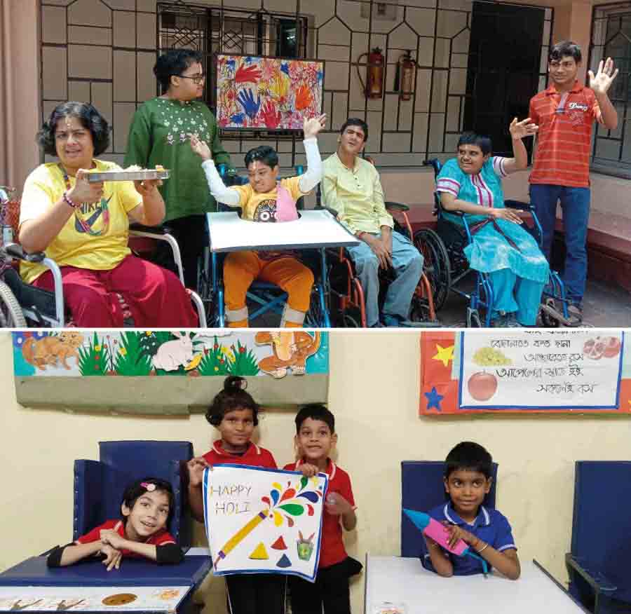 Members of the Indian Institute of Cerebral Palsy (IICP), Kolkata, spread hues of imagination and creativity with colourful masterpieces they made