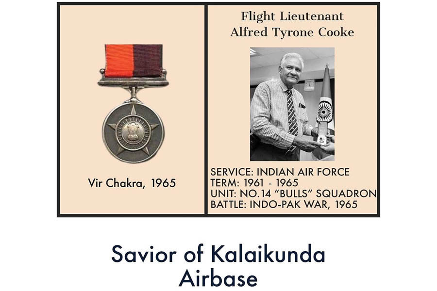 Flight Lieutenant Alfred Tyrone Cooke was awarded with the Vir Chakra