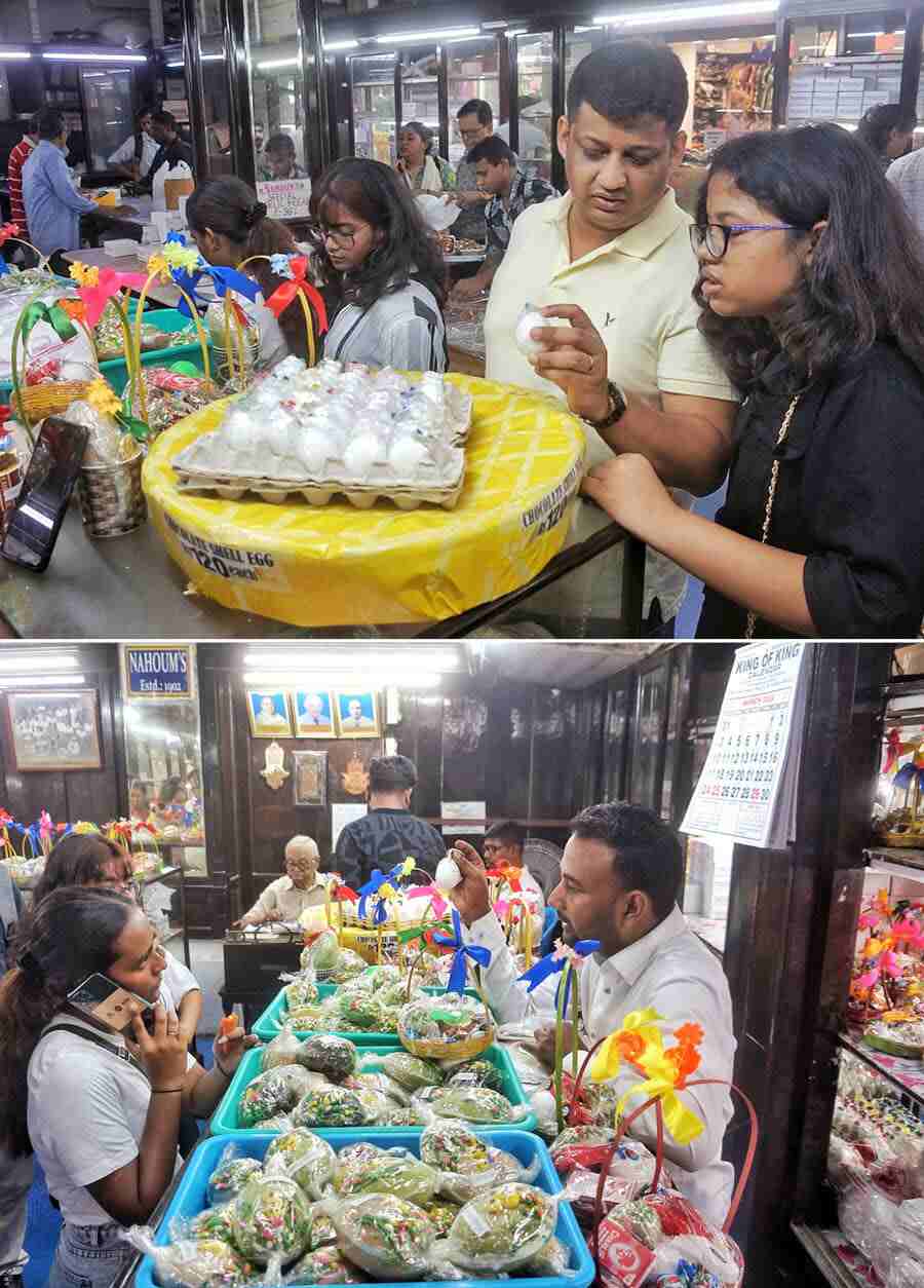 People flocked the iconic Jewish bakery Nahoum’s in Hogg Market to buy Easter Eggs and other goodies for Easter Sunday   