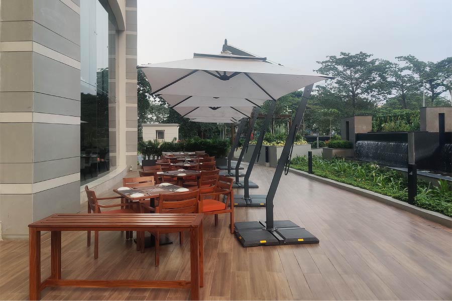 The outdoor Alfresco beside Lyfe Kitchen can be a welcome spot for some quiet time