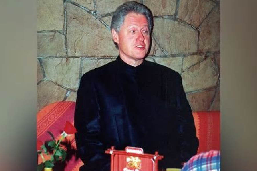 Former US President Bill Clinton at Bukhara