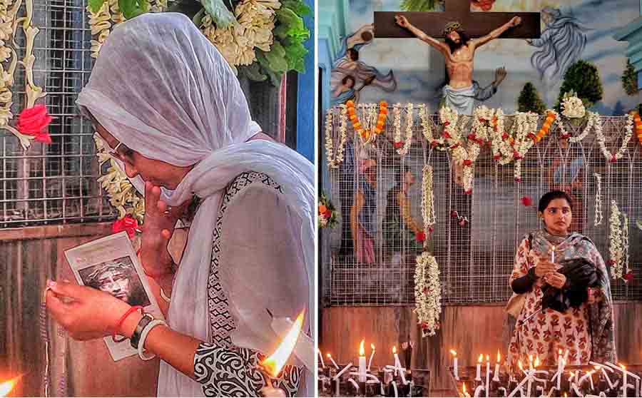 Candles were lit and tears flowed down the cheeks of devotees during their communion with the Lord  