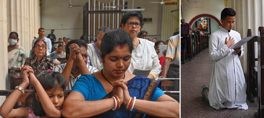 Prayers dwelt on the lips of people of all ages and genders at Sacred Heart Church in Esplanade on Friday