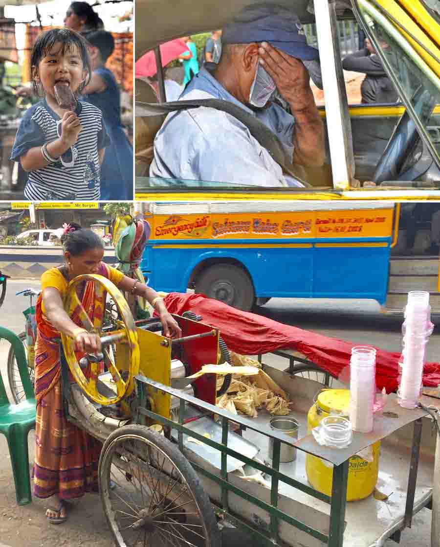 Three sure-shot ways  to beat the rising heat in Kolkata — lick on an ice cream, splash chilled water on face and to sip sugarcane juice