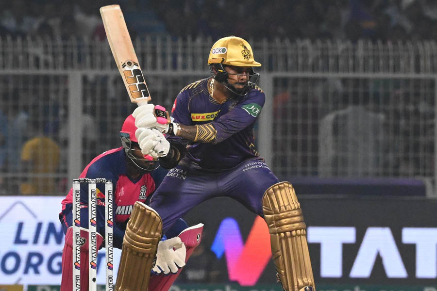 Sunil Narine seems to have perfected his bat swing to time the ball sweetly
