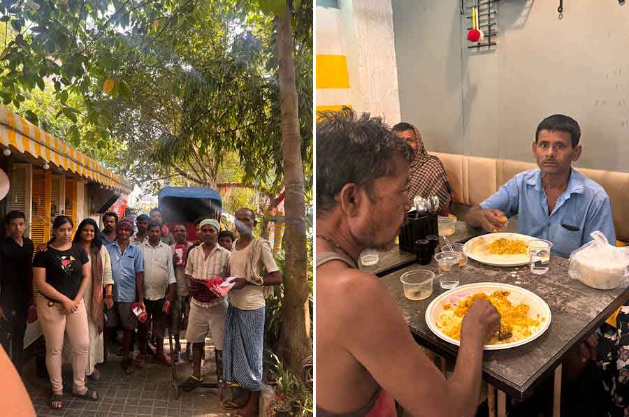 Cafe the Eggspresso celebrated the spirit of hard work and discussed in an interactive session how their life can be made better. They enjoyed a sumptuous meal of sattu crush, mutton biryani along with raita and salad. For the desserts, there was ice cream 
