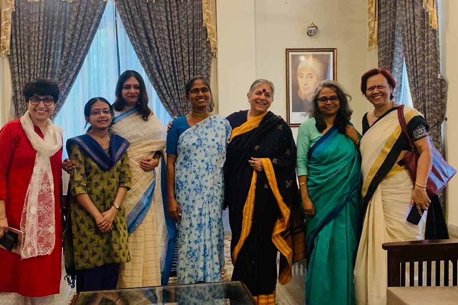 Shiva with Sr. Nirmala and faculty members of Loreto College