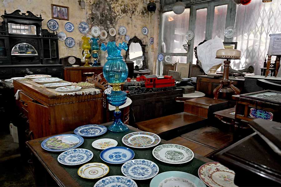 The auction house stores a treasure trove of vintage goods from furniture and fixtures to crockery and collectibles