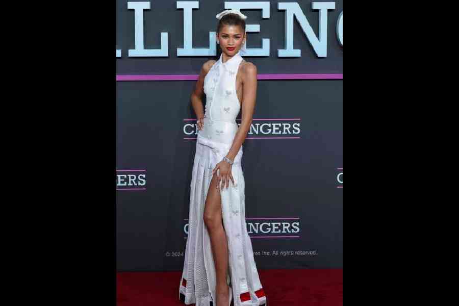 Zendaya sports tenniscore as part of her Challengers promotions