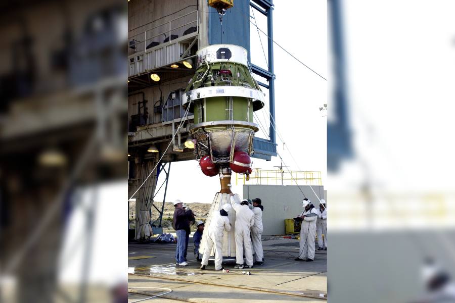 In an image provided by KSC/NASA, a team prepares Aqua satellite for launch at Vandenberg Air Force Base, Calif., on March 1, 2002