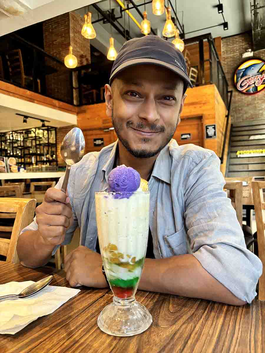 My friends in Cebu wanted me to try Halo Halo, which is a popular local dessert with an assortment of fruits and gummies topped with dollops of ice cream 