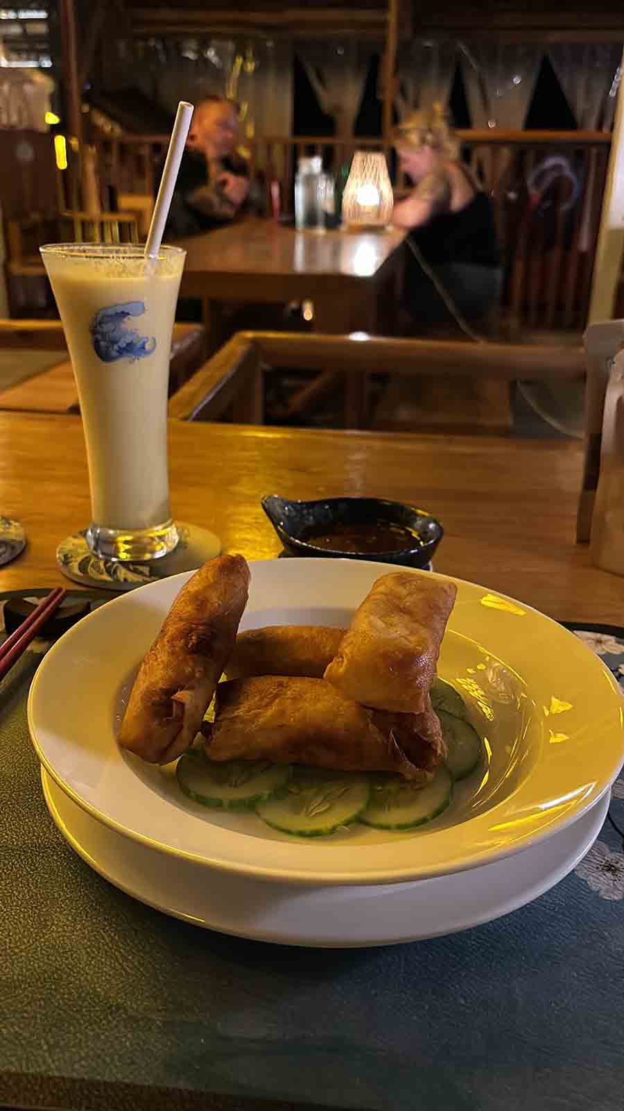 Apart from the local cuisine, I tried other food as well. Spring rolls at Haluo, a Chinese restaurant near my stay, where I went frequently because of their relatively reliable WiFi