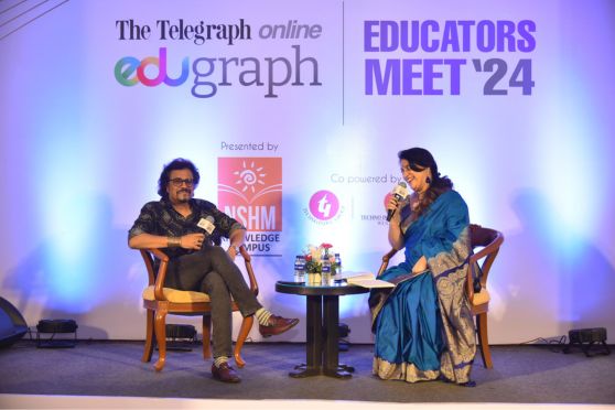 Percussionist Bickram Ghosh sharing his valuable insights at The Telegraph Online Edugraph Educators Meet'24