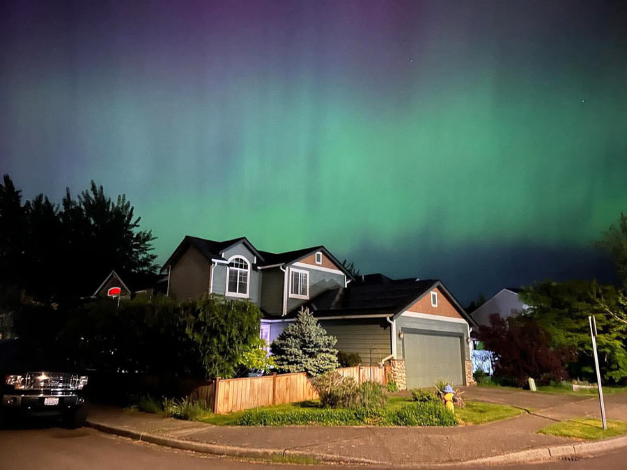 People living in the US and UK did not have to travel to Nordic countries to experience the Northern Lights as a strong solar storm presented a light show right in the skies above them this weekend  