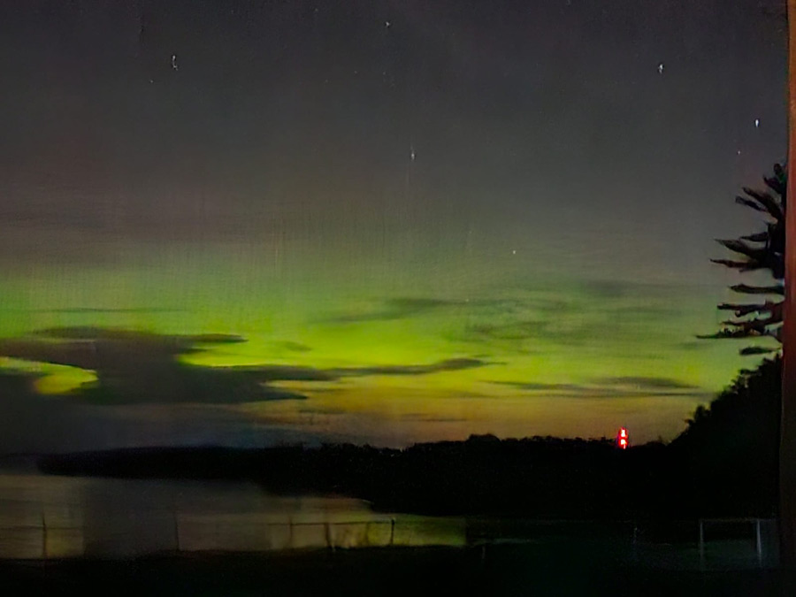 On Sunday, Sudipta decided to travel to Sebago Lake, Maine, which is 200 miles away from Massachusetts, to witness the hues. ‘The green colour was more prominent here,’ she explained, sharing a picturesque photo of the sky over the lake