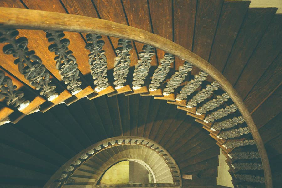 The restored staircase