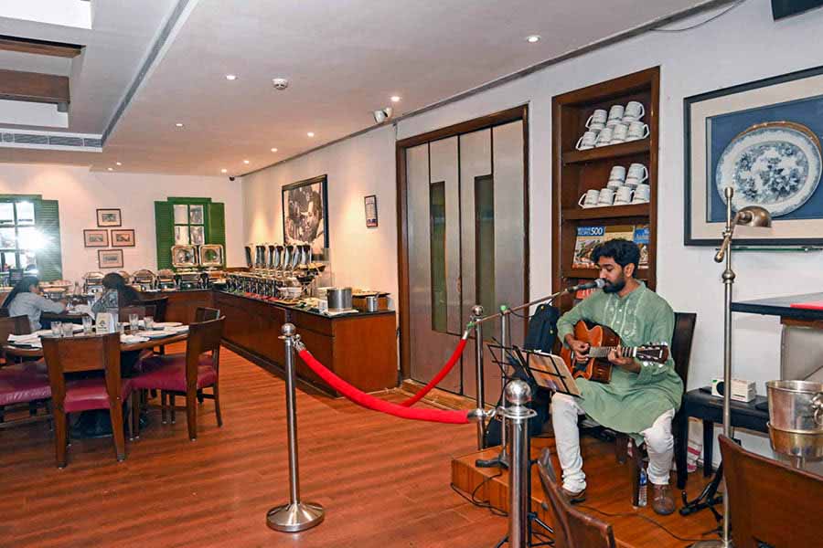 Singer Sudip Bera performs at the event