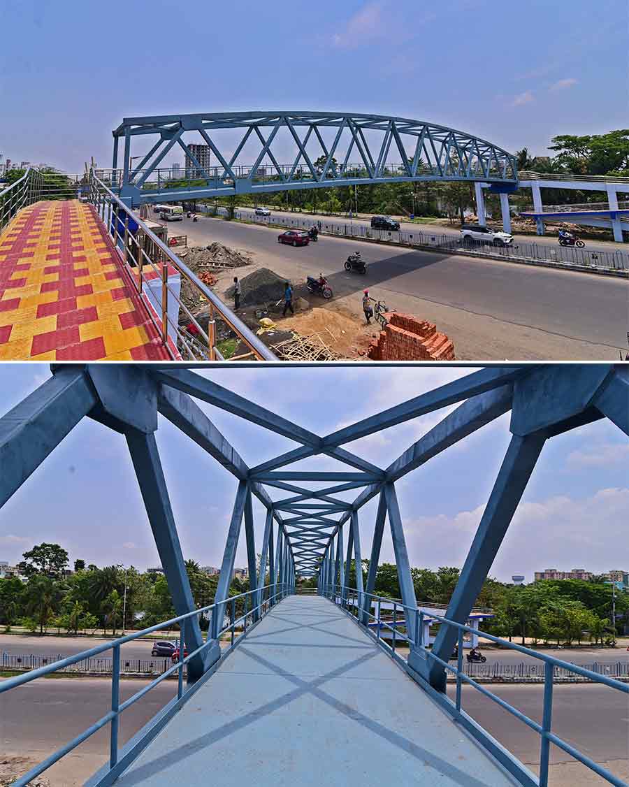 KMDA has completed the new foot overbridge at Patuli on EM Bypass. It is a 43-metre-long walkway with a width of 3 metres. This is the second foot overbridge at EM Bypass. The first one was inaugurated at Chingrighata in 2002. The work of the foot overbridge has been completed but official inauguration has not taken place yet due to election model code of conduct  