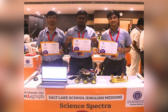 Salt lake School (English Medium), the 1st runners-up of Science Spectra 2024 with their project, Chandrayaan-3 Pragyan rover