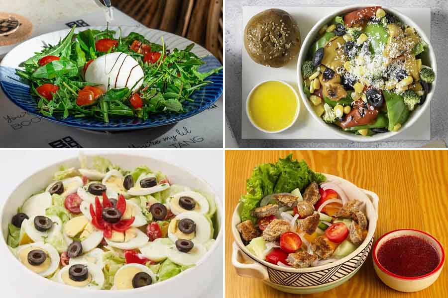 The various salads on offer at different cafes and restaurants in Kolkata