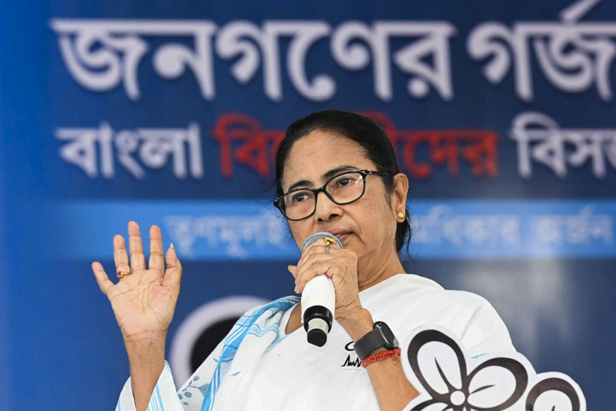 West Bengal Chief Minister Mamata Banerjee addresses a public meeting for Lok Sabha elections.