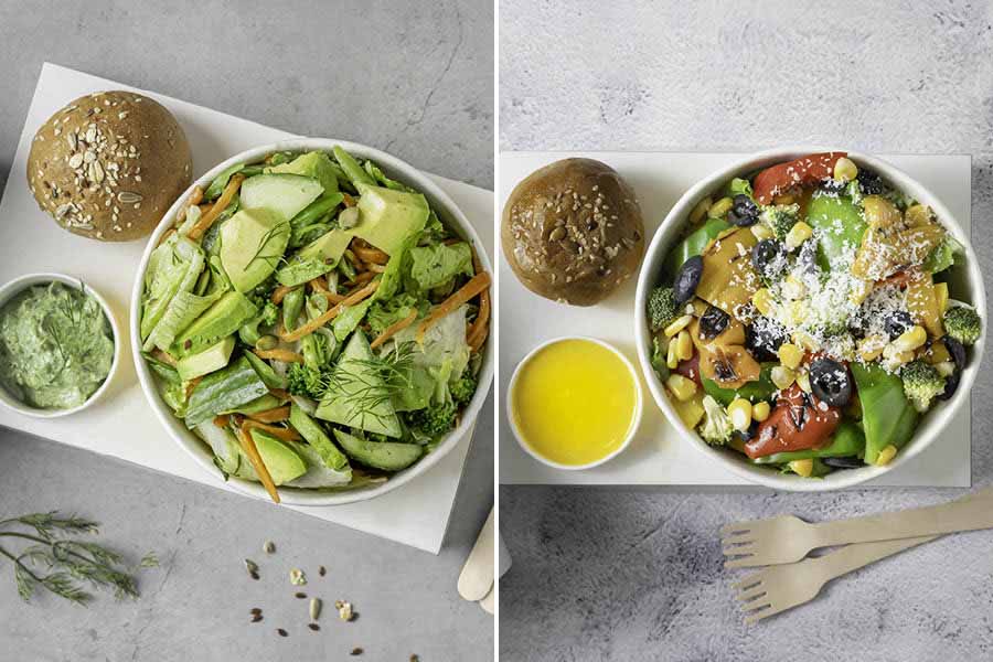 Avocado Dill Ranch Salad and Italian Parmesans Salad 
