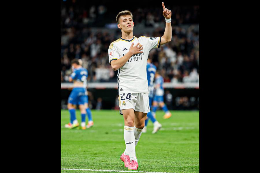 Arda Güler celebrates after scoring for Real Madrid on Tuesday.