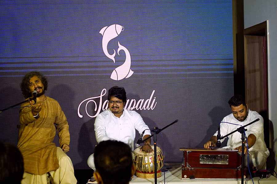 Srijan Chatterjee performs at the event