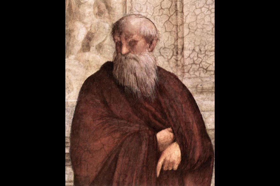 A close-up of Plotinus from The School of Athens by Raphael