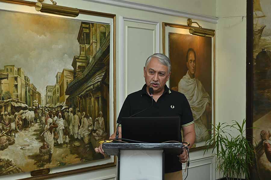 “Ghosh both follows and breaks the rules of grammar of photography in his work. I have seen him evolve since his first exhibition, and when I first flipped through this book, my delight increased manifold,” said Rajarshi Banerjee. Describing a photo of a storm over the Pangong Tso lake in Ladakh, Banerjee said that he had “never seen any picture of Ladakh like it”, labelling Ghosh’s work “a class apart” 