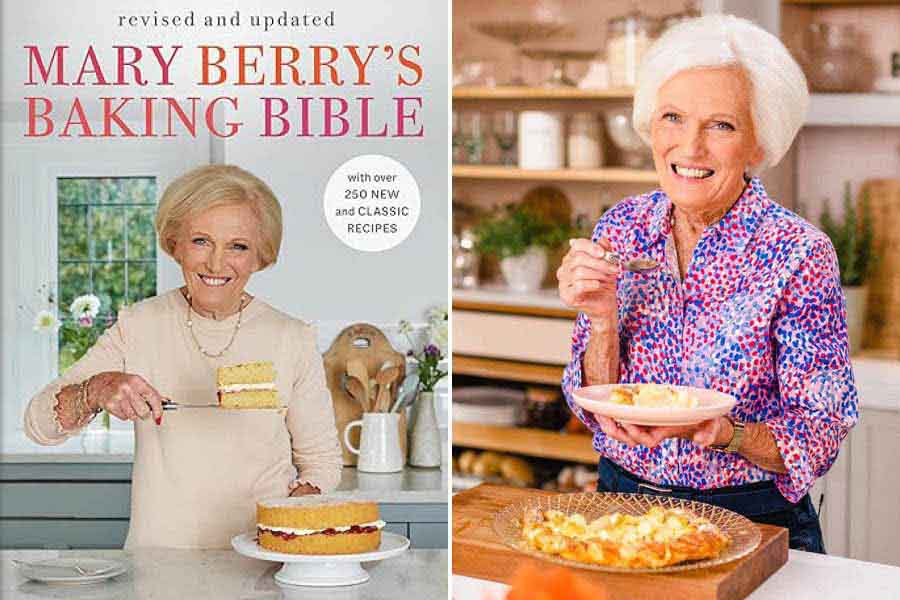 Mary Berry and (left) her book Baking Bible’