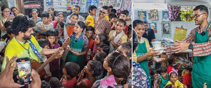 A special food donation drive was organised by Make Calcutta Relevant Again (MCRA) at Tiljala Shelter Home on Saturday. Singer Kinjal Chatterjee, along with MCRA founder Meghdut Roychowdhury, were present on the occasion  