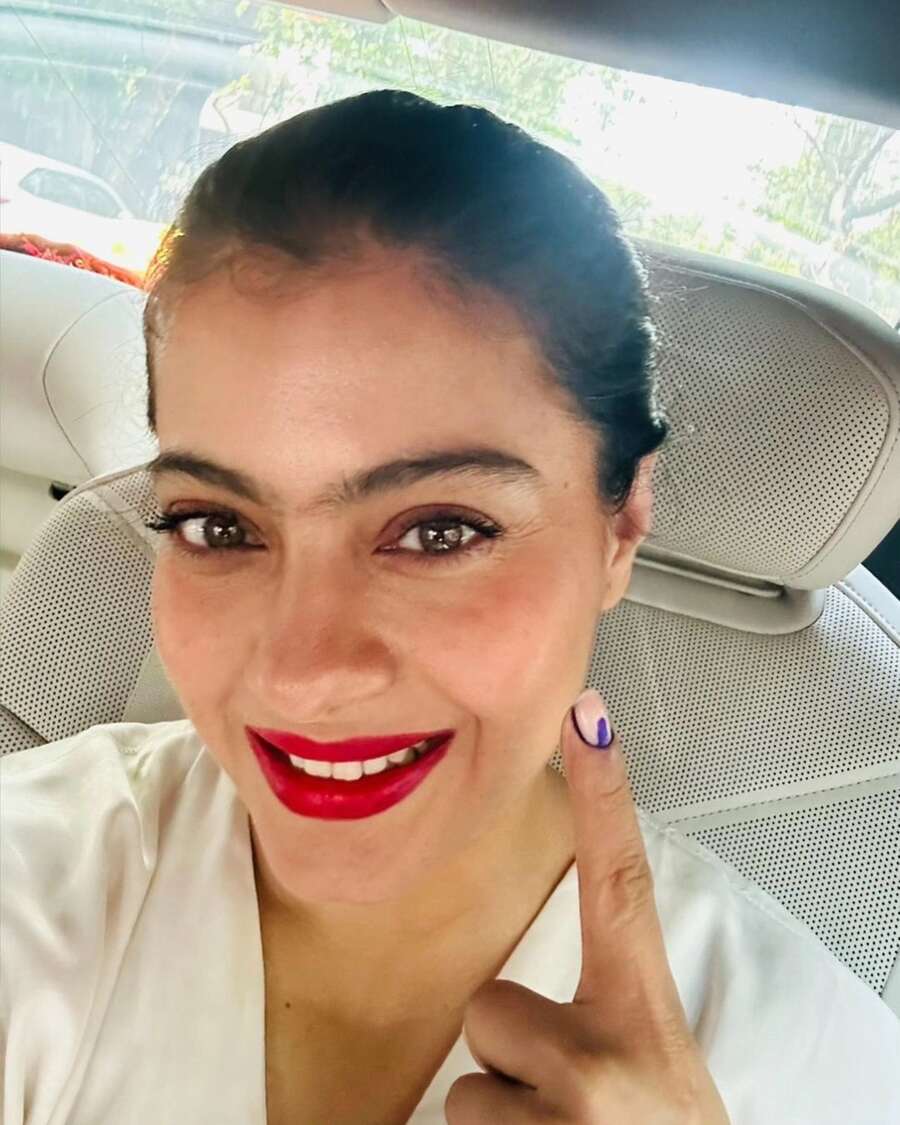 “Choosing our own government is a right we fought for years to get. Use ur power now. Vote,” Kajol wrote, sharing a picture in a white outfit and red lipstick.
