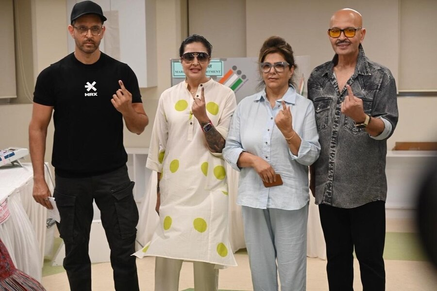Hrithik Roshan voted with his father Rakesh Roshan and other family members on Monday. “Go vote. Make sure you have studied the candidates first. Know who you are voting for,” the Fighter star wrote.