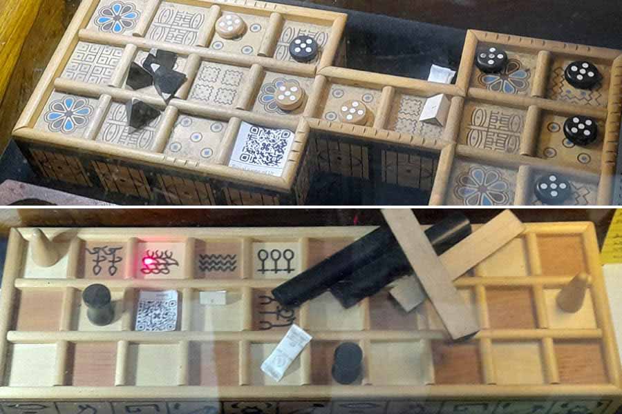 (Top) The Royal Game of Ur and (above) Senet