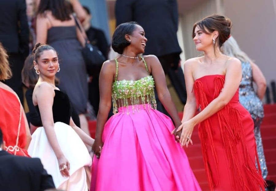 Aditi posed with Australian actress Katherine Langford and American movie star Aja Naomi King at the prestigious event. 