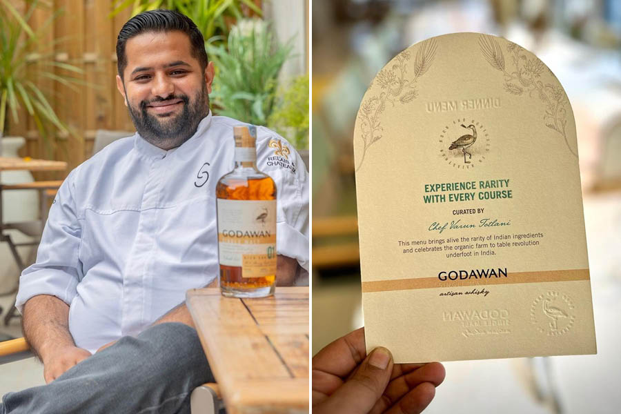 Chef Varun Totlani created a five-course menu, featuring artisanal produce and local ingredients for the inaugural dinner at the Bharat Pavilion, Cannes