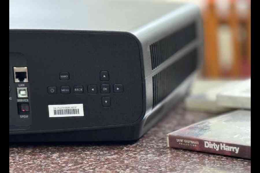 All the manual controls are on the back of the projector