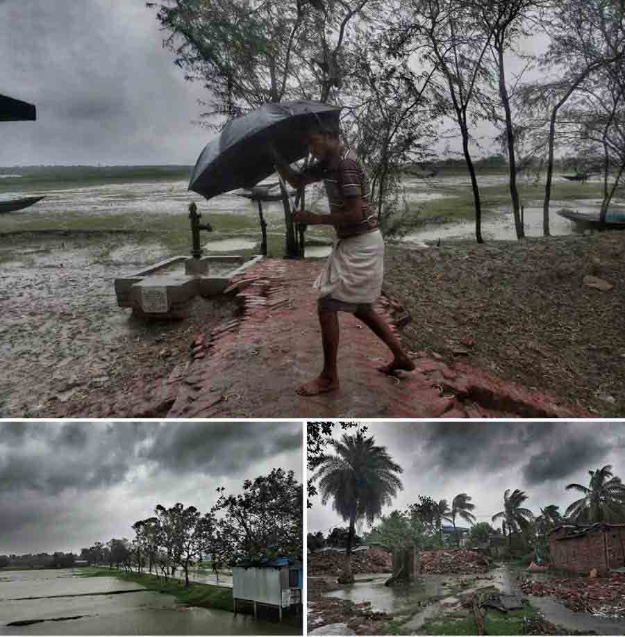 Scenes of destruction by Cyclone Remal dotted the Canning area on Monday afternoon