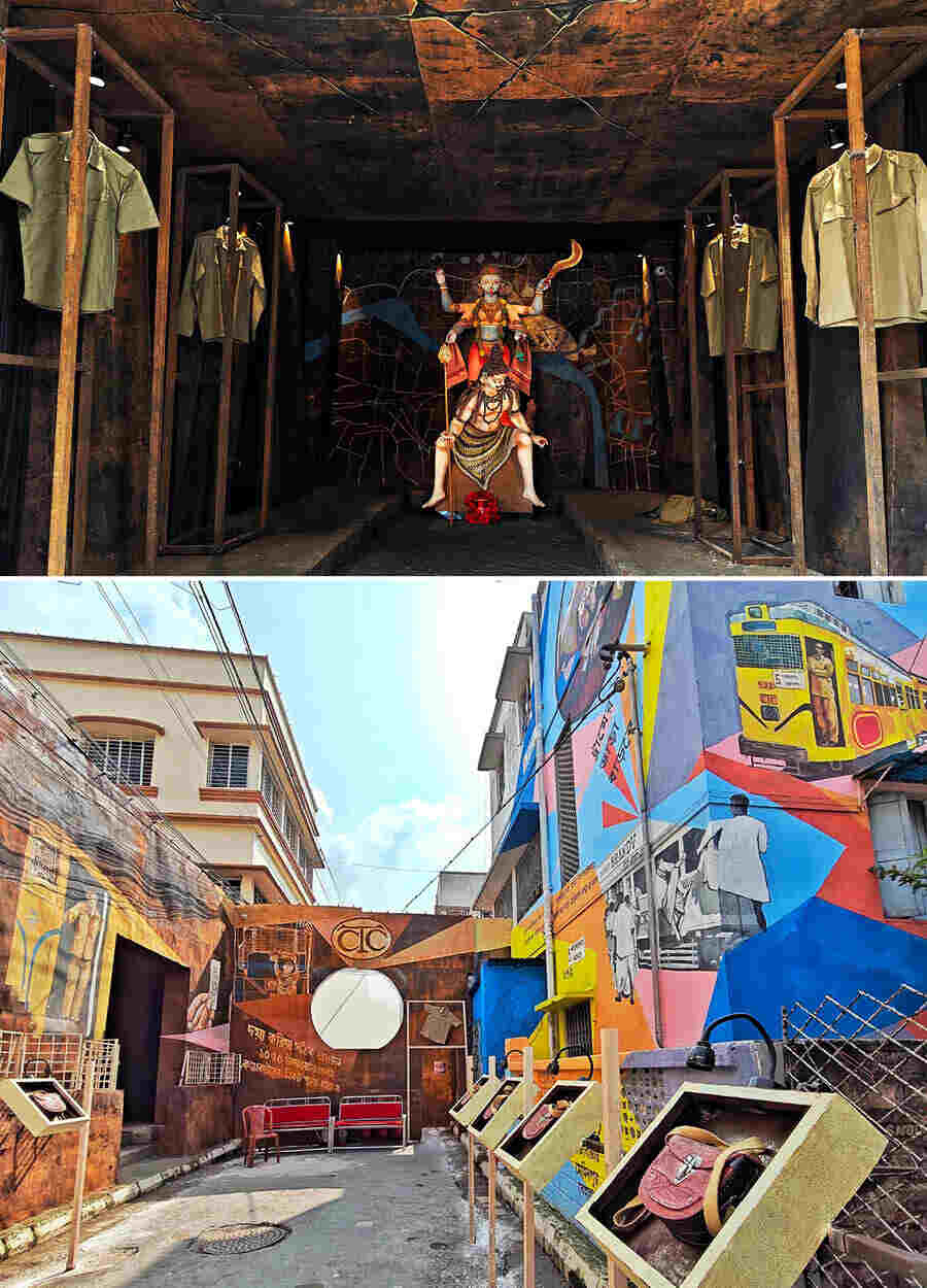 Samaj Sangha near Bijoygarh in south Kolkata paid tribute to Kolkata trams through their theme Kali Puja  