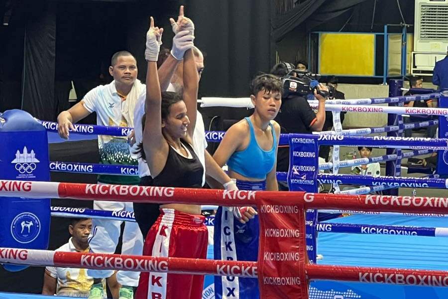 Ayushree at the Asian Kickboxing Championships, held in October this year