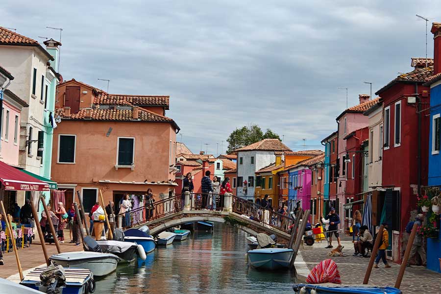 A glimpse of Burano, which is equally famous for its lacework and multicoloured homes