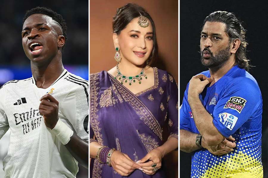 (L-R) Vinicius Jr snubbed, Madhuri Dixit’s new film, M.S. Dhoni on retirement, and more in this week’s satirical wrap-up