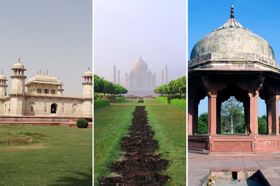 The riverbank opposite the Taj is dotted with over a dozen monuments protected under the Archaeological Survey of India (ASI), of which three are ticketed monuments — Aram (Ram) Bagh, Tomb of Itmad-ud-Daulah and Mehtab Bagh