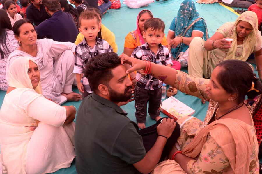 A glimpse of the celebration at the District Jail, in Mathura. PTI