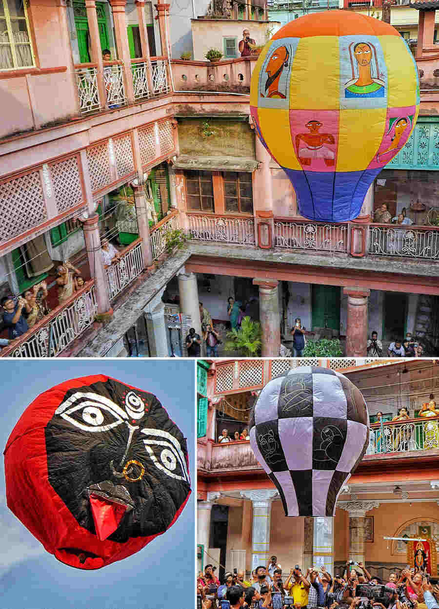 Colourful hot-air balloons adorn the sky as Bholanath Dham celebrated Phanush Utsav on October 31 