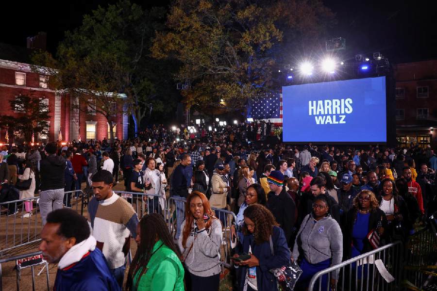 People leave Democratic presidential nominee U.S. Vice President Kamala Harris's election night rally after it was announced that Harris would not be speaking, at Howard University, in Washington, U.S., November 6, 2024. Reuters