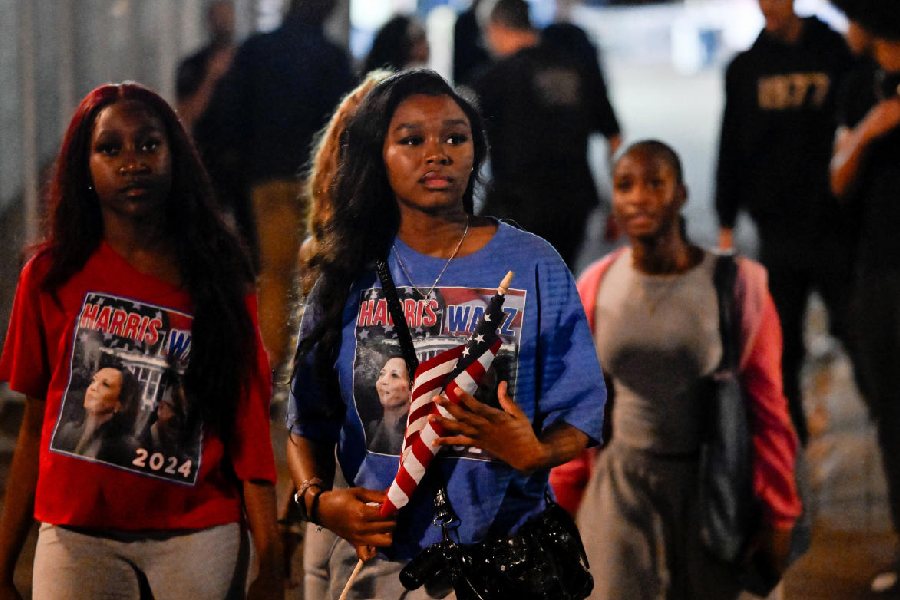 Kamala Harris’s supporters outside Howard University, in Washington, U.S. Reuters